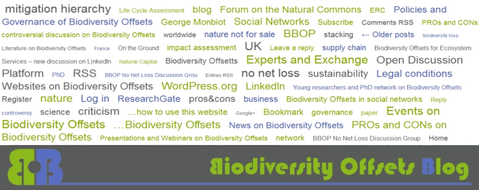 Biodiversity Offsets Blog Logo_hellgruen_tag cloud_1680